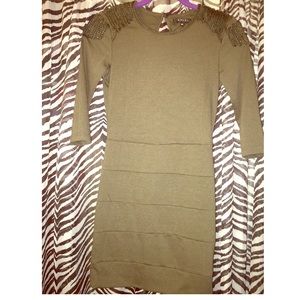 NWT - Khaki NEW 3/4 sleeve mini dress